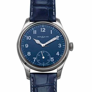  Montblanc 1858 113702 - 1858 Hand Wind Blue Dial Stainless Steel Men's Watch </h1> 