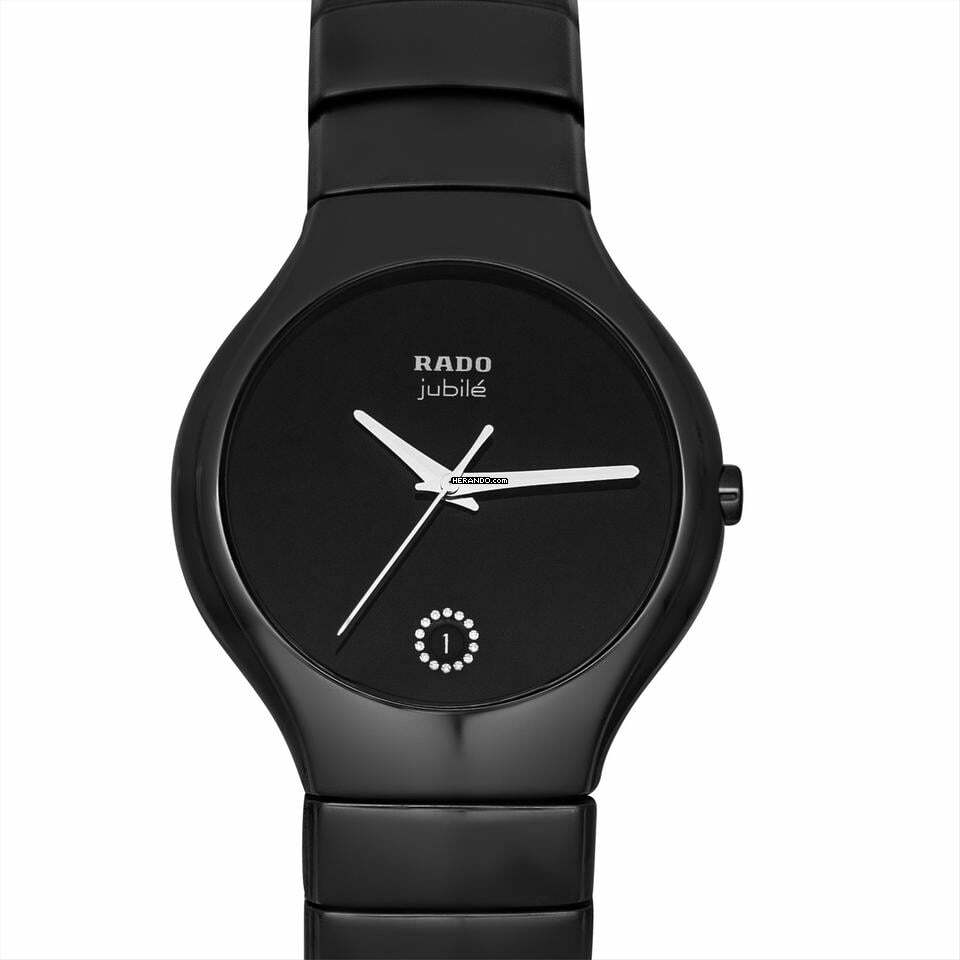 Rado True R27653722 - True Quartz Black Dial Ceramic Men's Watch </h1>