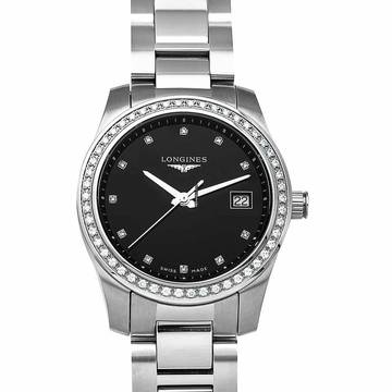  Longines L34000576 - HydroConquest Quartz Black Dial Stainless Steel Ladies Watch </h1> 