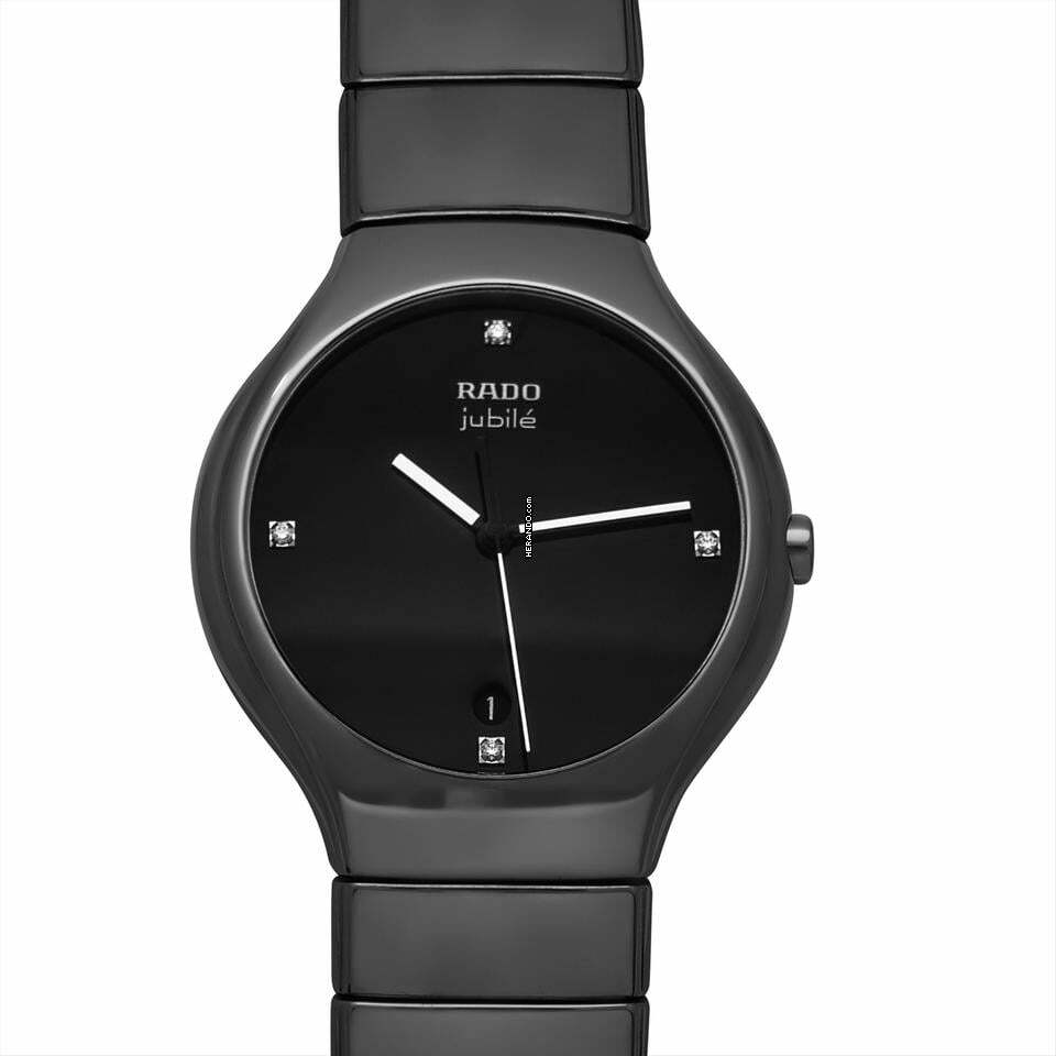 Rado True R27654742 - True Quartz Black Dial Ceramic Men's Watch </h1>