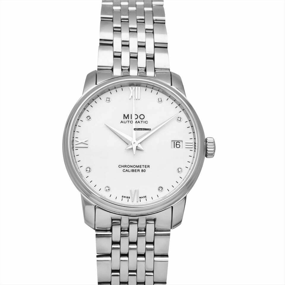 Mido Baroncelli III M027.208.11.016.00 - Baroncelli III Automatic White Dial Stainless Steel Ladies Watch </h1>