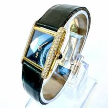 Thumbnail von Cartier Tank Quartz 21mm Goldplated Silver 0.65TCW Diamond Watch </h1>