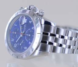 Thumbnail von Tudor Prince Date Chronograph blue arabic Dial 79280P Klassiker blau rar Stahlband </h1>