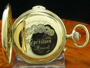 Thumbnail von 14kt 585 Gold Savonette Taschenuhr Chronograph Viertel-repetition </h1>