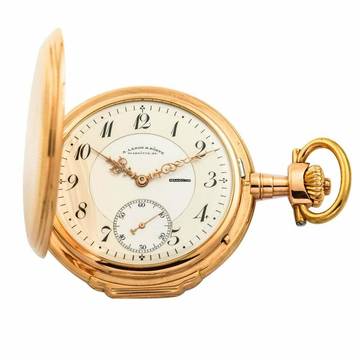 A. Lange & Söhne Louis XV Taschenuhr Gelbgold 1908 Archivauszug Revision beim Hersteller 