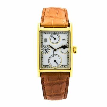 IWC Novecento 3546 Automatik Revision 750 Gelbgold Leder 33x26mm