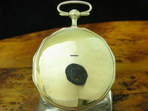 Thumbnail von 925 Silber Open Face Spindeltaschenuhr Schlüsselaufzug / Durchmesser 52,6 Mm </h1>