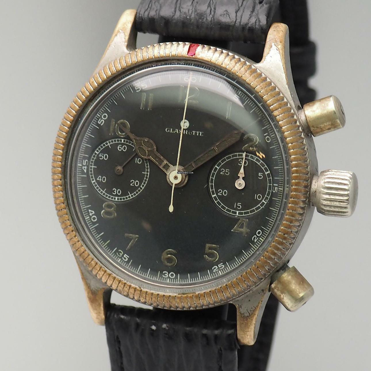 Tutima Glashütte Tutima Luftwaffe Chronograph WW2 Urofa 59 Vintage RARE </h1>