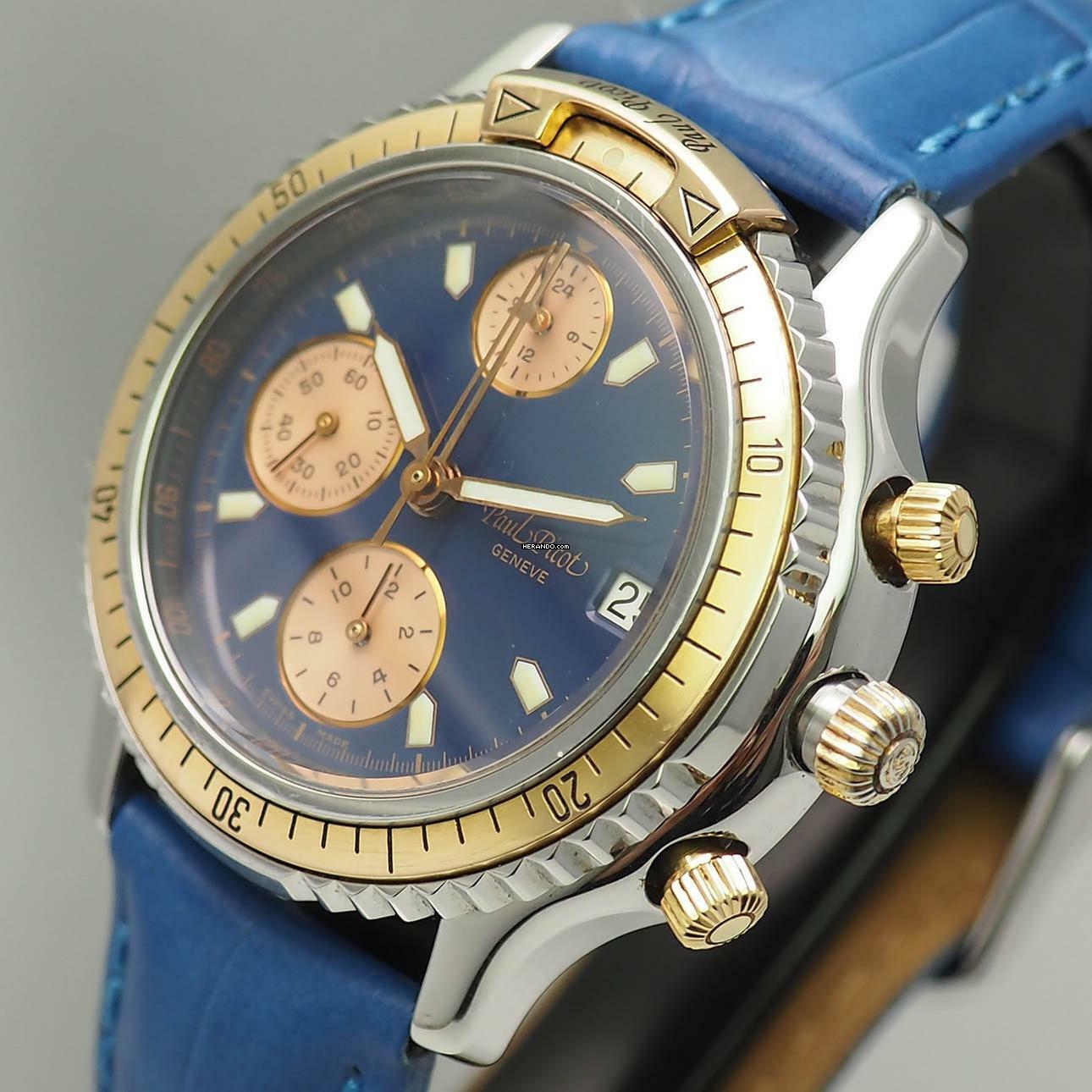 Paul Picot U-Boot Chronograph Lemania 5100 Stahl/Gold 18k Box+Papiere