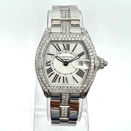  Cartier Roadster Quartz 31mm Steel 2.2TCW Diamond Watch </h1> 