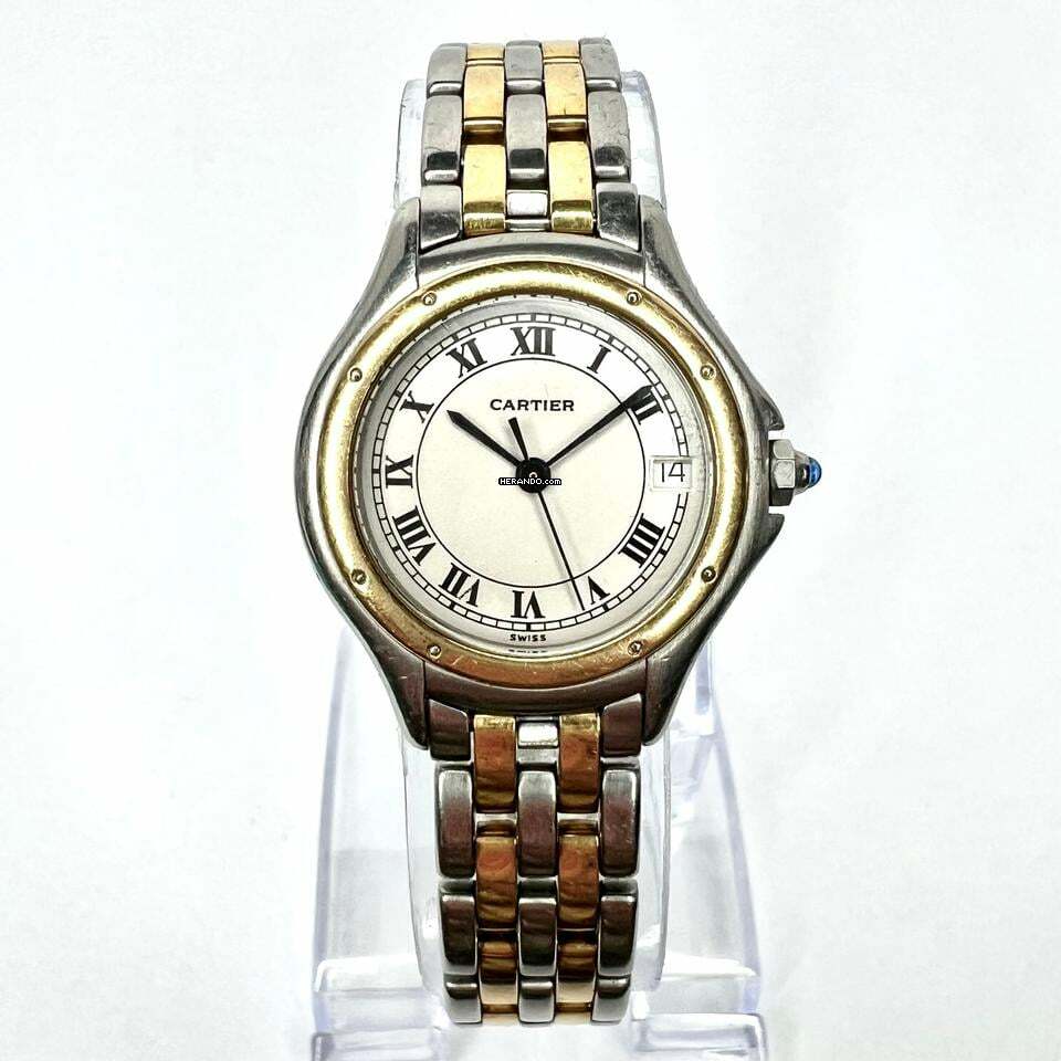Cartier Panthère COUGER Quartz 27mm 2 Row Gold Watch </h1>