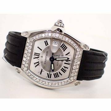 Cartier Roadster 2510 Automatic 38mm Steel ~1TCW DIAMOND Watch </h1> 
