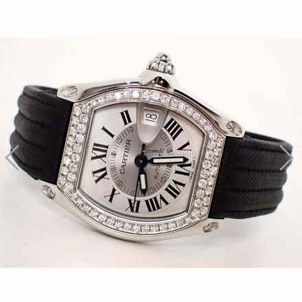 Cartier Roadster 2510 Automatic 38mm Steel ~1TCW DIAMOND Watch </h1> 
