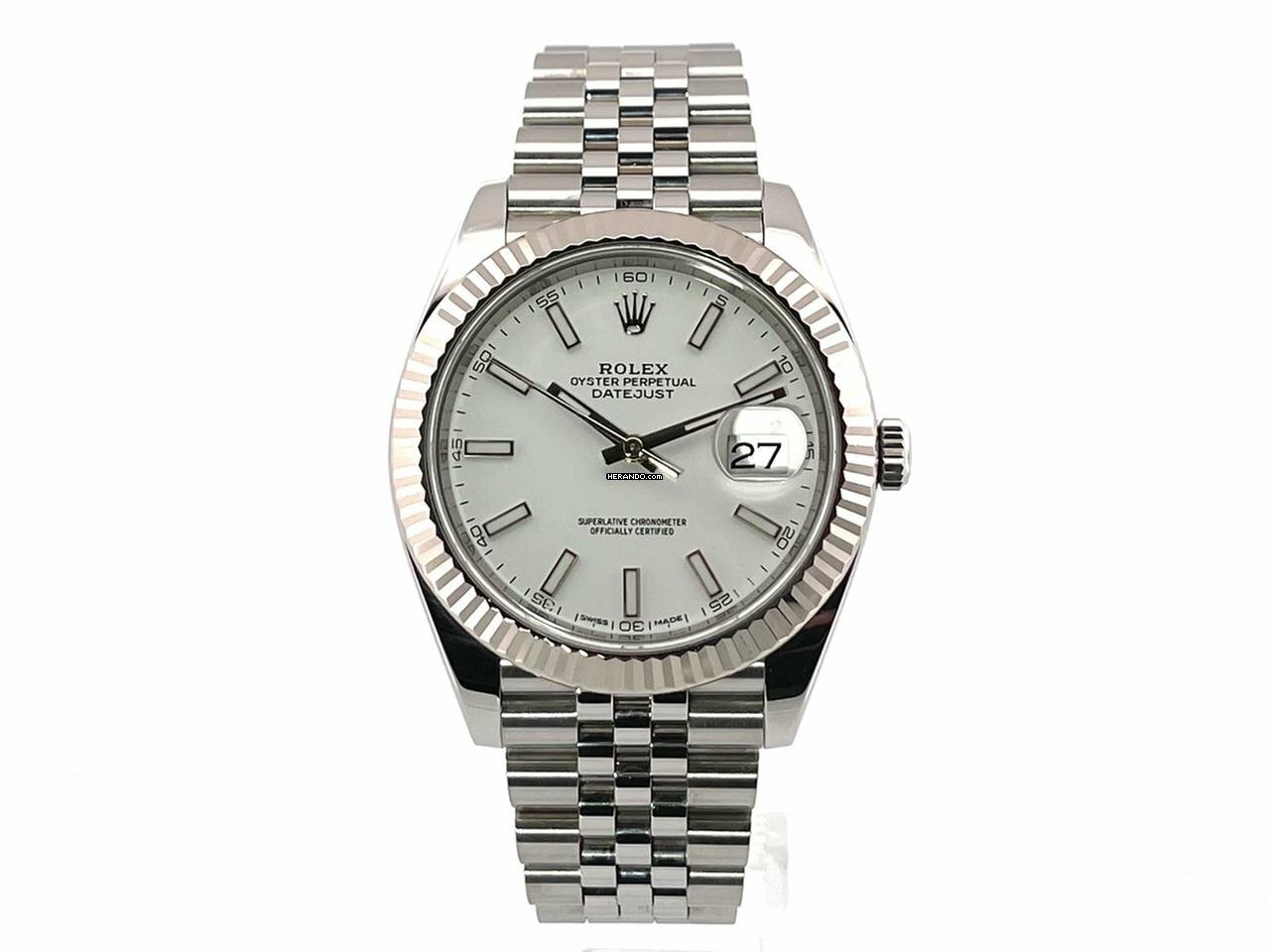 Rolex Datejust 41 Edelstahl Weißgold 126334 Weiß Jubile-Band </h1>