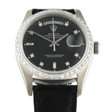  Rolex Day-Date 36 Black Factory Diamonds Ref.18049 </h1> 