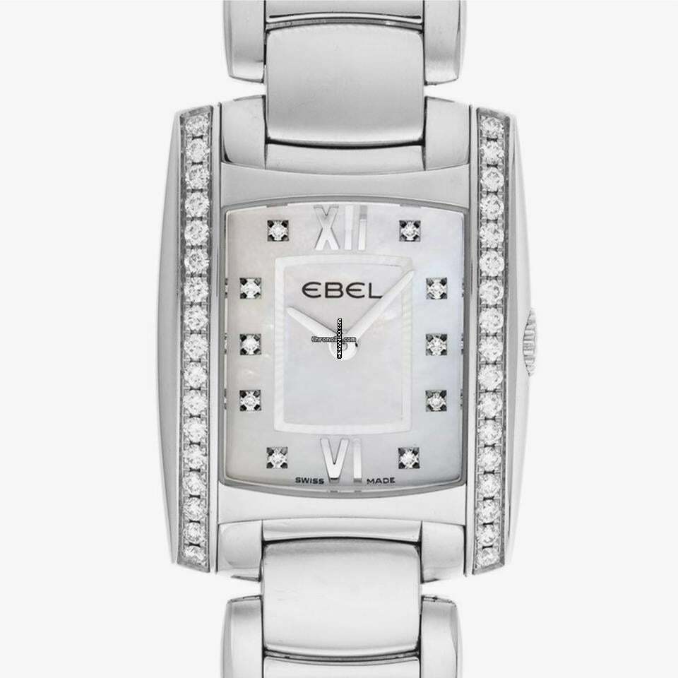 Ebel Brasilia Quartz 23mm Steel 1TCW Diamond Watch </h1>
