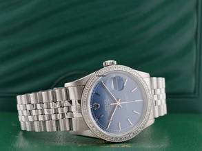 Thumbnail von Rolex Datejust 36 16234 Blue Index Dial With After Diamonds Bezel - Full Set 36mm