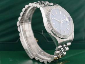 Thumbnail von Rolex Datejust 36 16234 Blue Index Dial With After Diamonds Bezel - Full Set 36mm