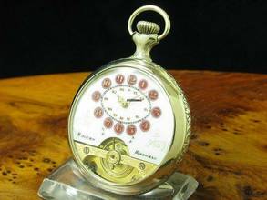 Thumbnail von Hebdomas 8 Jours Neusilber Open Face Taschenuhr / Durchmesser 50,0 Mm </h1>