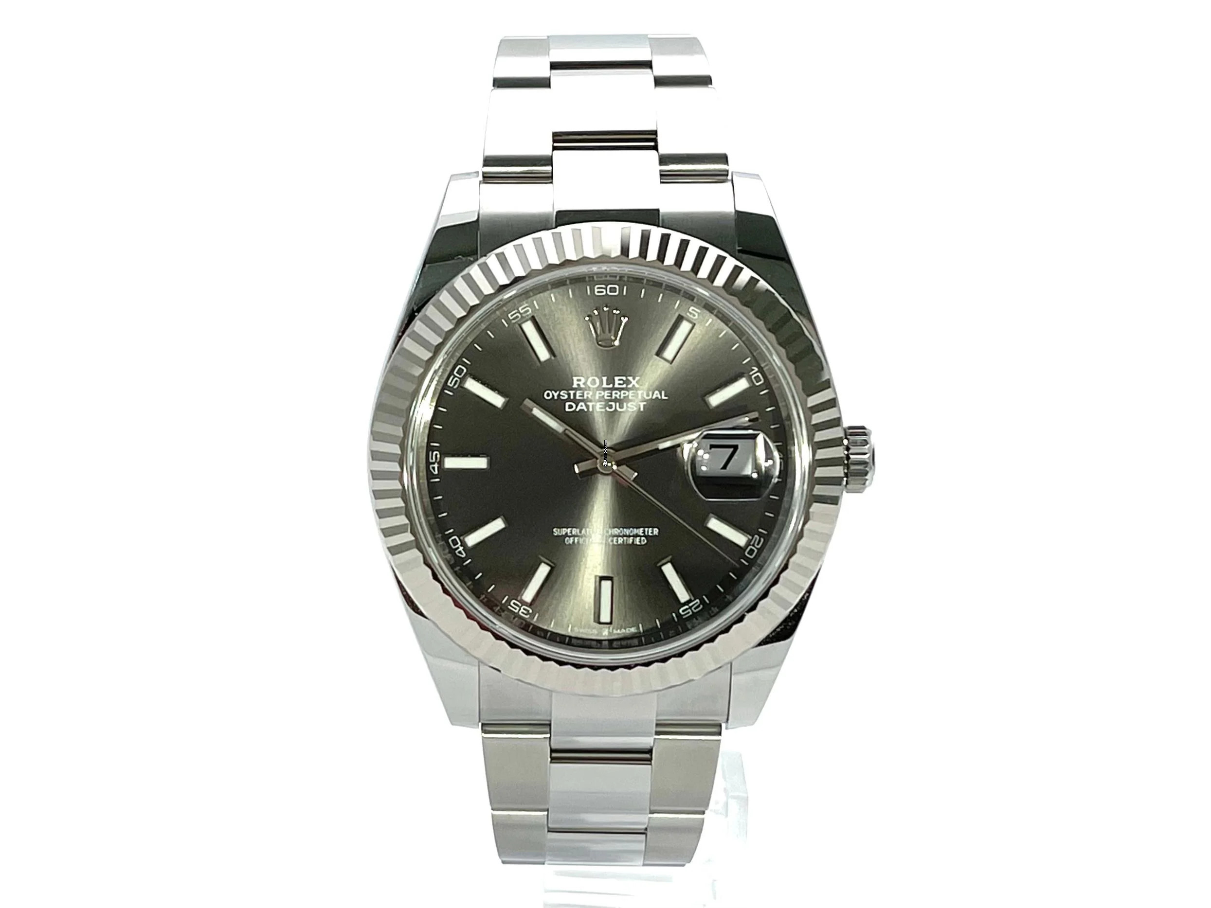 Rolex Datejust 41 Edelstahl Weißgold 126334 Rhodium Index </h1>
