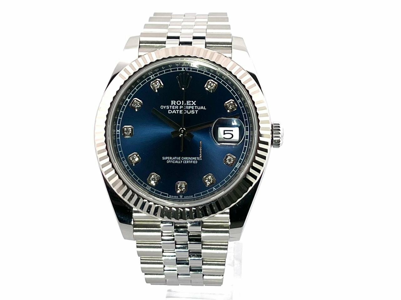 Rolex Datejust 41 Edelstahl Weißgold 126334 Blau Diamant Jubile </h1>