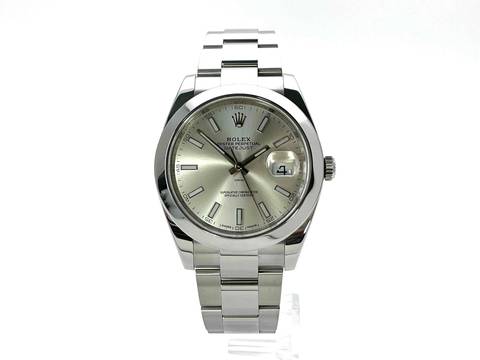  Rolex Datejust 41 Ref. 126300 Edelstahl Silber Index Oyster-Band  