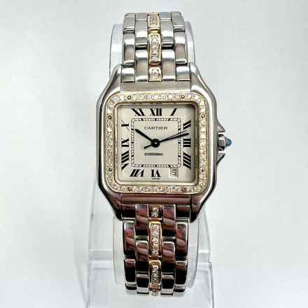  Cartier Panthère Quartz 27mm 1 Row Gold 0.78TCW Diamond Watch </h1> 