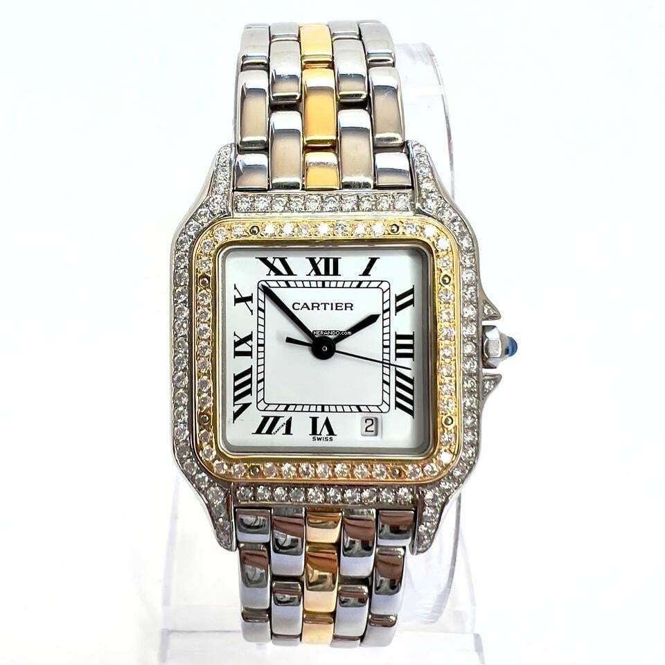 Cartier Panthère 27mm 1 Row Gold Quartz ~1.16TCW DIAMOND Watch </h1>
