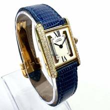 Thumbnail von Cartier Tank Quartz 21mm Goldplated Silver 0.65TCW Diamond Watch </h1>