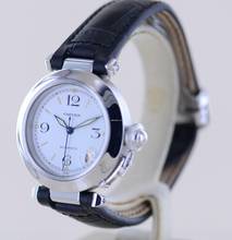 Thumbnail von Cartier Pasha C Date Automatic Stahl Klassiker Luxusuhr white arabic dial 35mm rar </h1>