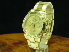 Thumbnail von Rolex Daytona Cosmograph 18kt Gold Automatic Herrenuhr / Diamond Dial / 116528h </h1>