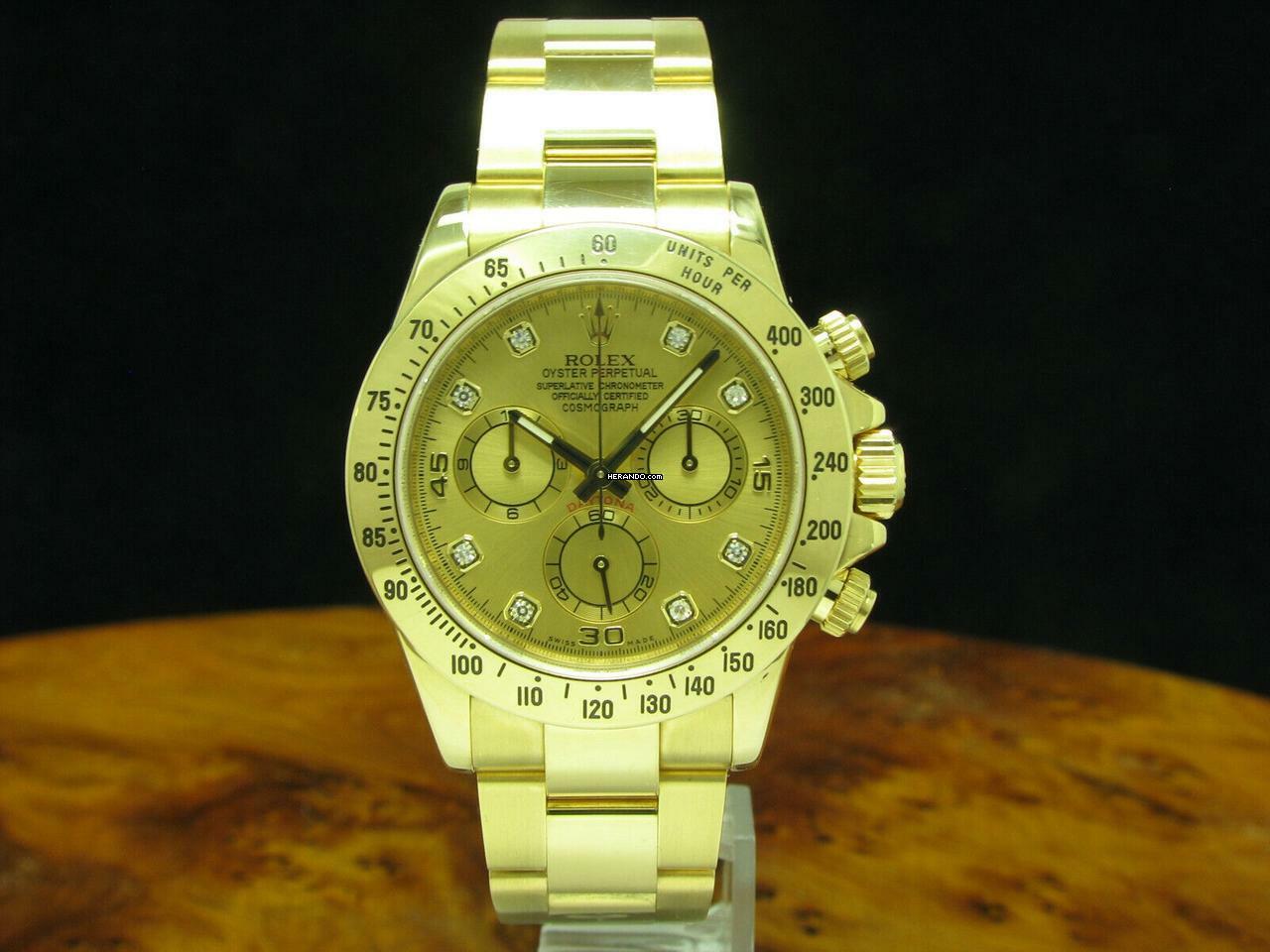 Rolex Daytona Cosmograph 18kt Gold Automatic Herrenuhr / Diamond Dial / 116528h </h1>