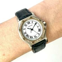 Thumbnail von Cartier Santos OCTAGON 31mm Quartz 2 Tone 0.38TCW Diamond Watch  </h1>