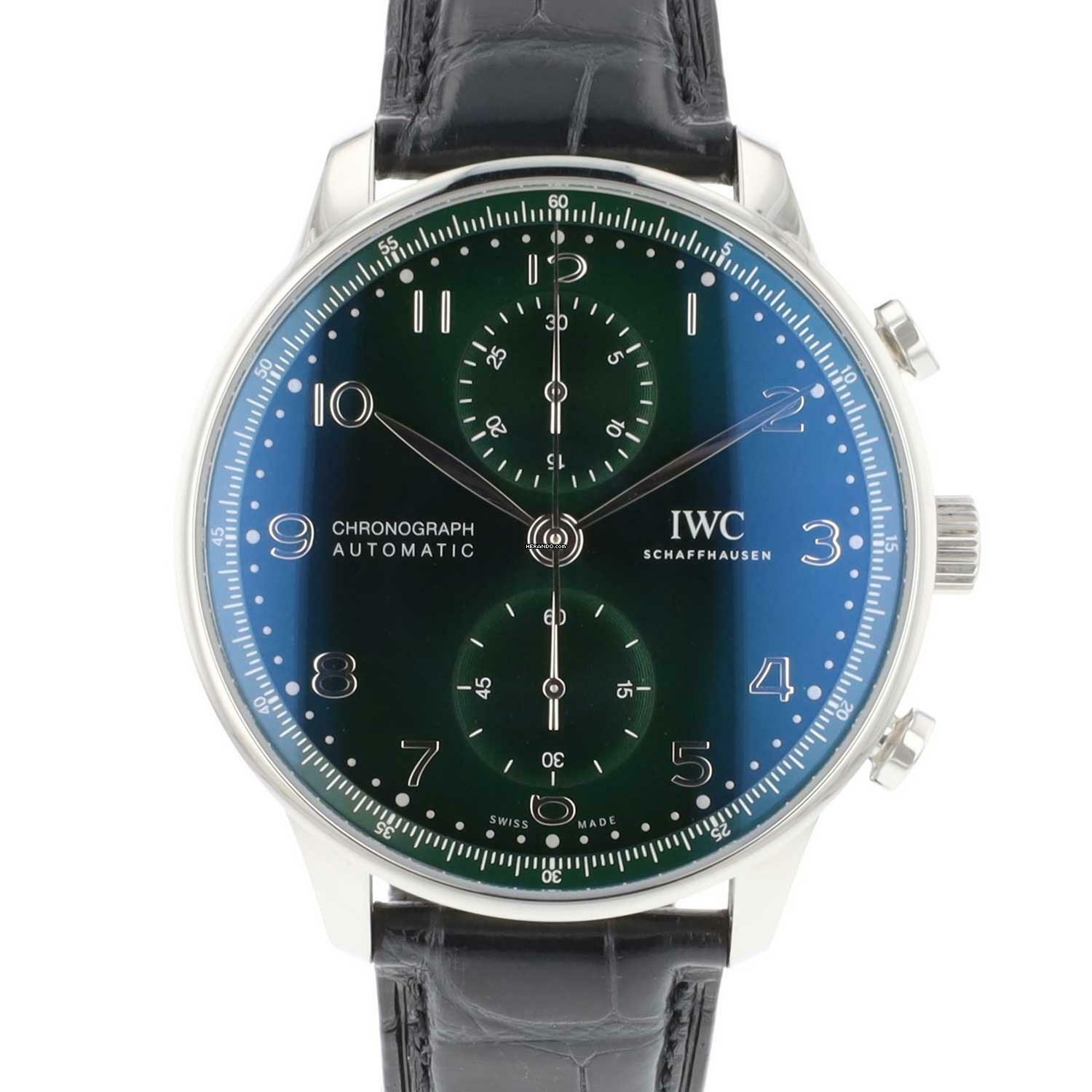 IWC Portugieser Chronograph Green Dial Like New </h1>