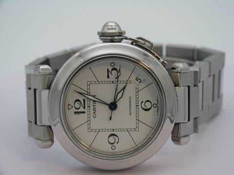  Cartier Pasha C Edelstahl Damenuhr Inkl Papiere / Ref 2324 / Ø 35mm </h1> 