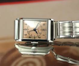 Thumbnail von Longines Rare Vintage Steel Tank Pink Medicus Dial Extract </h1>