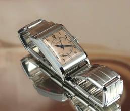 Thumbnail von Longines Rare Vintage Steel Tank Pink Medicus Dial Extract </h1>