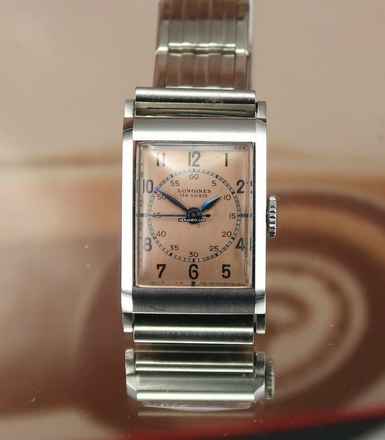  Longines Rare Vintage Steel Tank Pink Medicus Dial Extract </h1> 