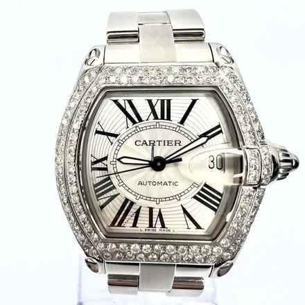  Cartier Roadster 2510 Automatic 38mm Steel 1.68TCW Diamond Watch </h1> 