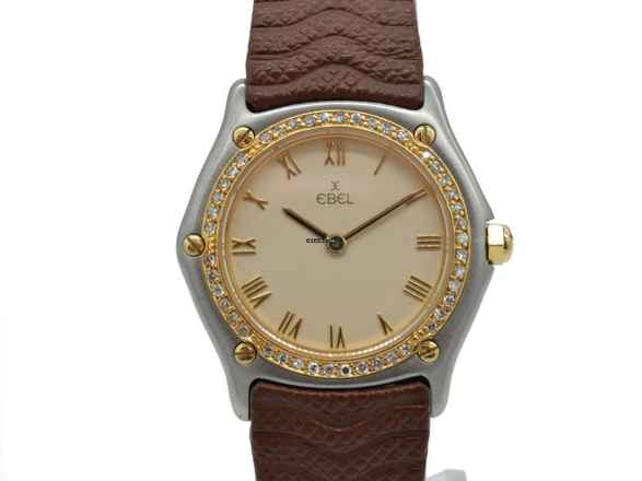  Ebel Classic Wave Stahl-gold Quarz Damenuhr / Diamant Lünette / Ref 181930 </h1> 