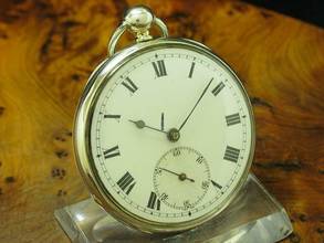 Thumbnail von John Wycherley 800 Silber Open Face Taschenuhr Schlüsselaufzug </h1>