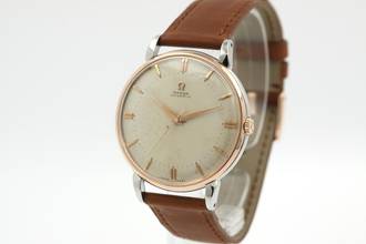 Thumbnail von Omega Automatic Jumbo Ref. 2481-1 18K Rose Gold Bezel Honeycomb Dial Tear Drop Lugs