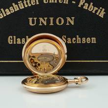 Thumbnail von Glashütter Uhrenfabrik Union Glashütte in Sachsen Louis XV Savonette 18k Gold exzellente Qualität sehr schöner Zustand 1910