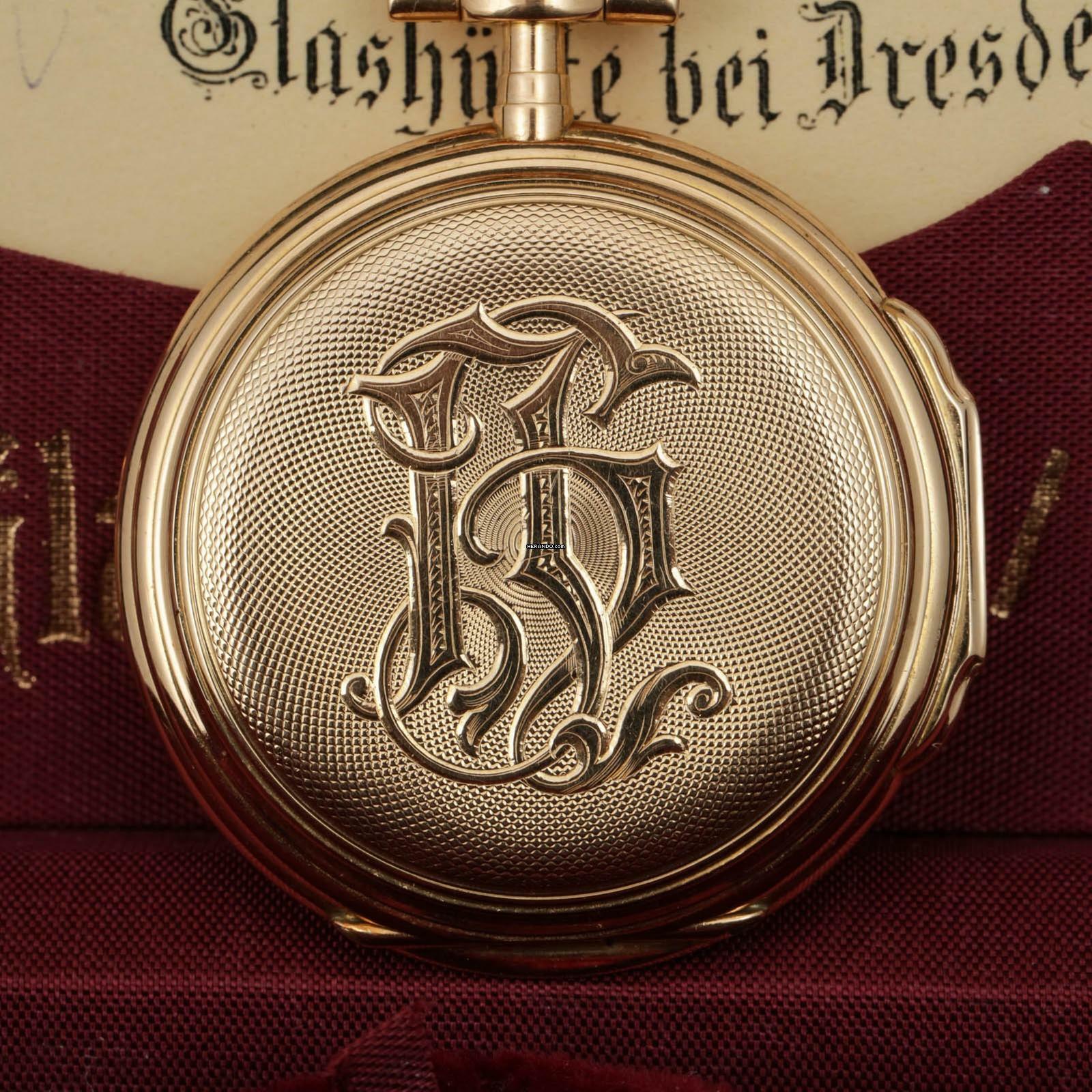 Glashütter Uhrenfabrik Union Glashütte in Sachsen Louis XV Savonette 18k Gold exzellente Qualität sehr schöner Zustand 1910