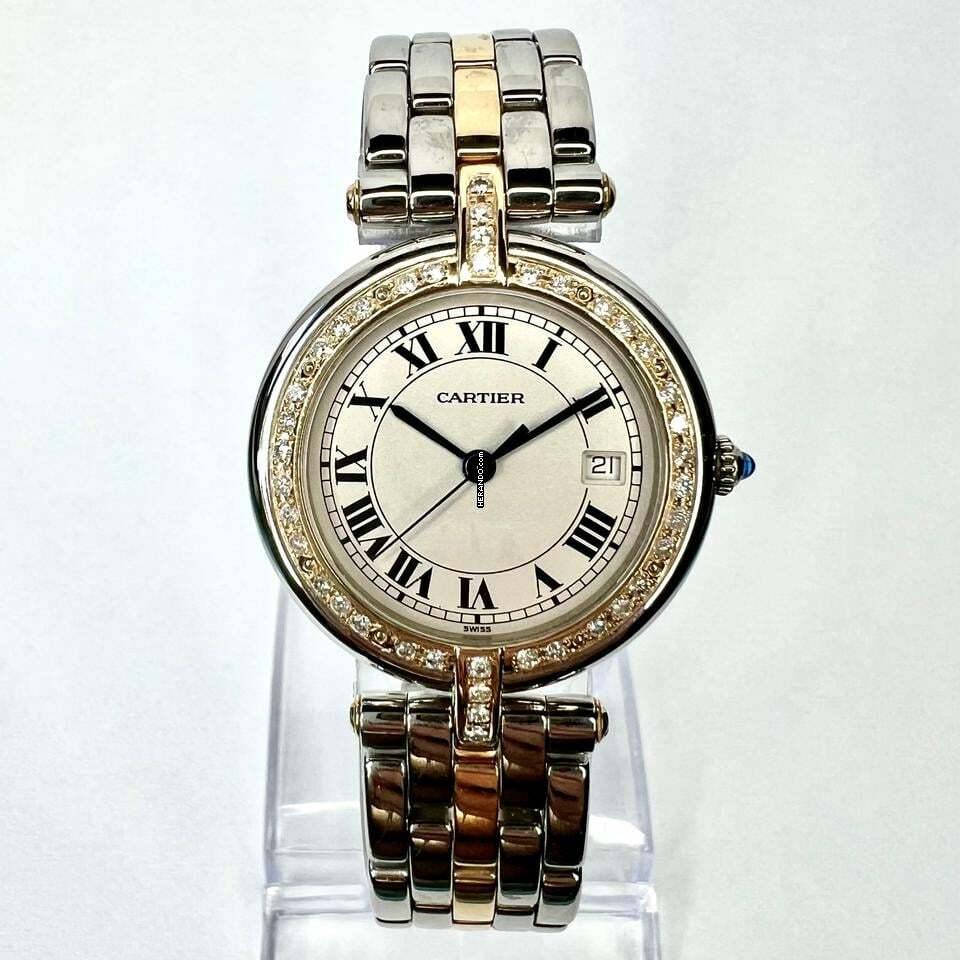 Cartier Panthère VENDOME 30mm Quartz 1 Row Gold 0.50TCW Diamond Watch </h1>