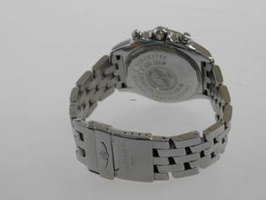 Thumbnail von Breitling Chrono Cockpit mit allen Papieren schwarzes Zifferblatt und Pilotband