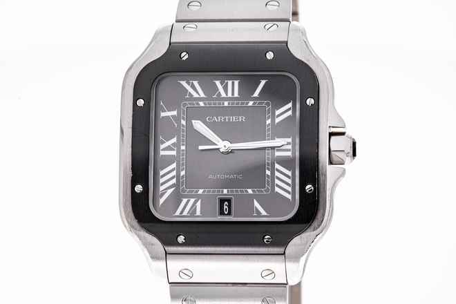  Cartier Santos 40 Grey Dial Steel WSSA0037 