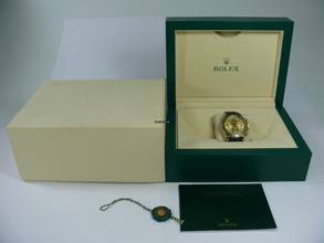 Thumbnail von Rolex Daytona 18kt Gold Herrenuhr / Diamond Dial & Kautschuk Armband / Ref 11652 </h1>