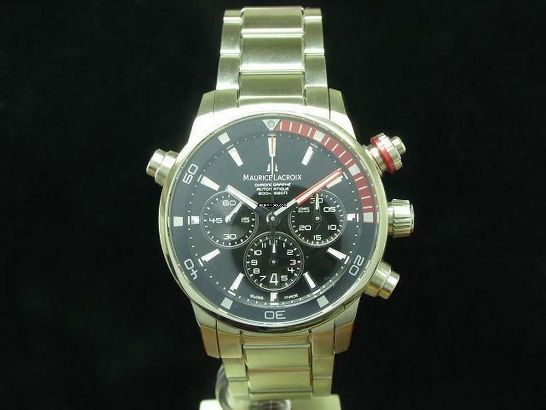 Maurice Lacroix Pontos S Edelstahl Automatic Chronograph Herrenuhr / Ref Pt6018 </h1>