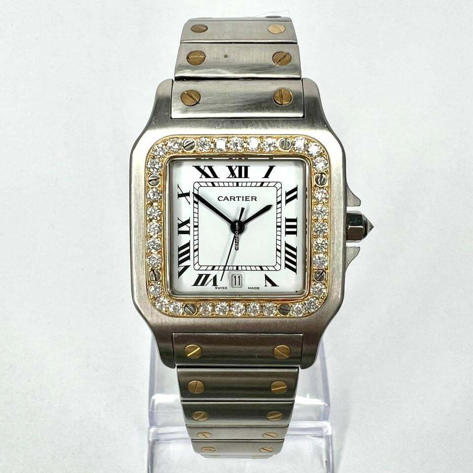 Cartier Santos Galbée 29mm Quartz 2 Tone 0.85TCW Diamond Watch </h1>